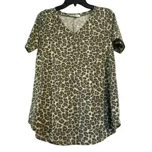 Zenana Leopard Animal Print T Shirt Small